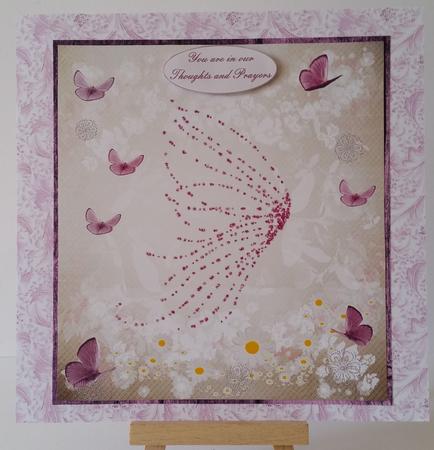 Sympathy Pink Butterfly Topper & Insert & Verse by Mary Brunton