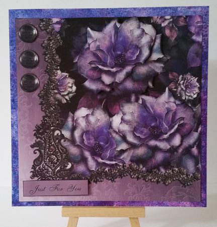 Paisley and Purple Flowers Topper with Decoupage by Mary Brunton