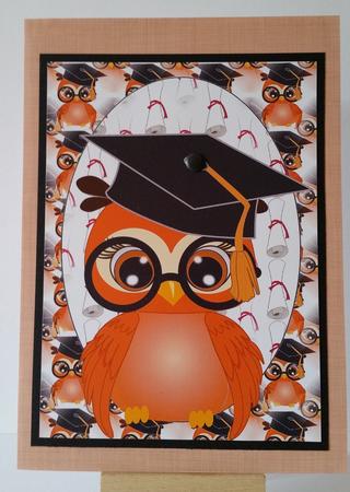 Orange Graduation Owl Topper by Mary Brunton