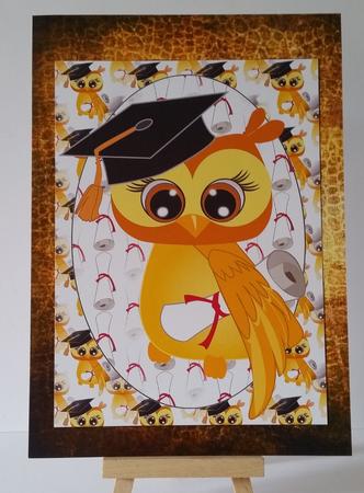 Yellow Graduation Owl Topper by Mary Brunton