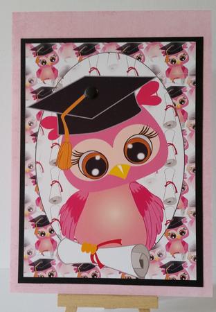 Pink Graduation Owl Topper by Mary Brunton