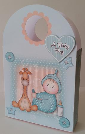 Giraffe Baby Boy Gift Bag by Mary Brunton