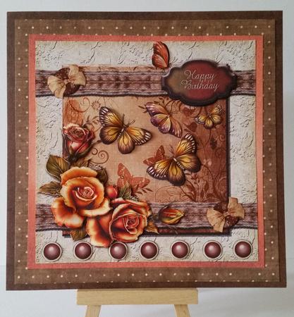 Autumn Tones and Roses Quick Card Topper by Mary Brunton
