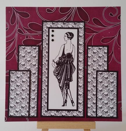 Cerise Linen Swirls A4 Backing Paper by Mary Brunton