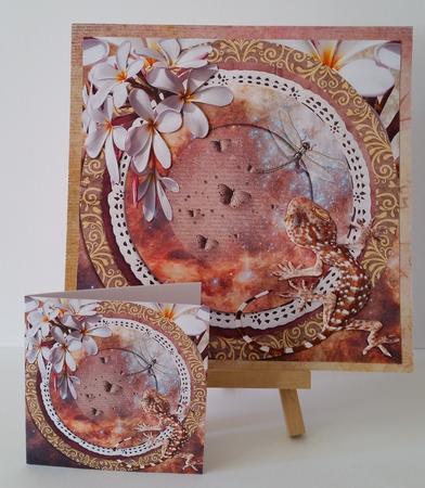 Cardtopper Lizard and Dragonfly 361 by Mary Brunton