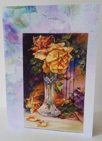Pretty Vintage Yellow Rose Bracket Pyramids by Mary Brunton