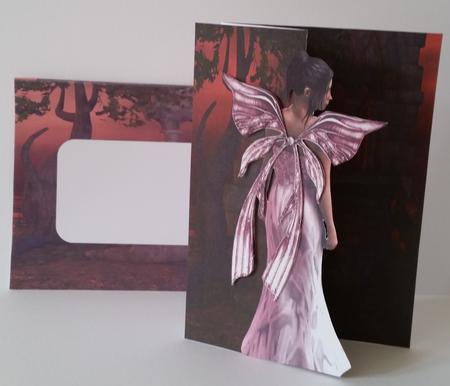 Fantasy Pink Fairy Foldback Card by Mary Brunton
