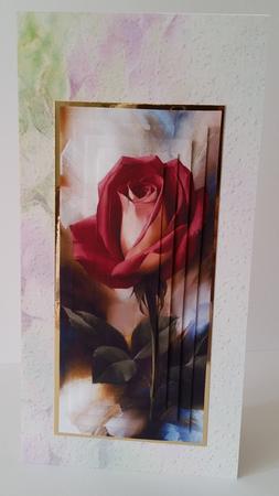 Pretty Red Single Rose Pyramid by Mary Brunton