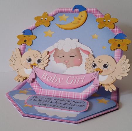 It's a Girl, Baby Mini Easel Card Kit by Mary Brunton