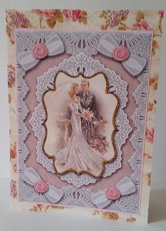 Wedding Couple A4 Bracket Lace Picture Sheet by Mary Brunton