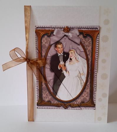 Elegant Wedding Couple 7x5inch Triangle Duo Corner Stacker by Mary Brunton