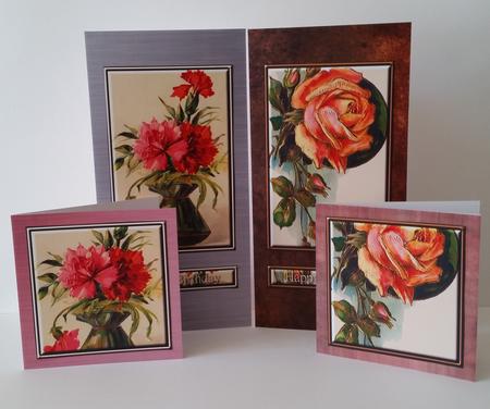 Orange Rose & Vase Topper Sheet by Mary Brunton