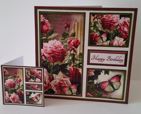 Cardtopper Old Red Roses Vintage 446 by Mary Brunton
