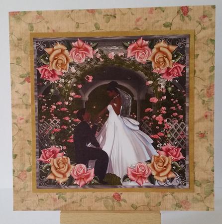 Rose Garden Wedding Topper and Gift Tags by Mary Brunton
