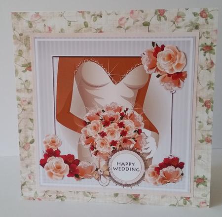Happy Wedding Day Decoupage Card Topper by Mary Brunton
