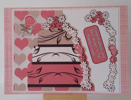 Wedding Cake Shaped Card Front by Mary Brunton