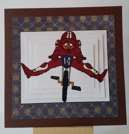 Man on Bike Topper 2 by Mary Brunton