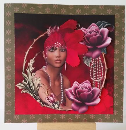 Hot Pink Art Deco Mini Card Kit by Mary Brunton