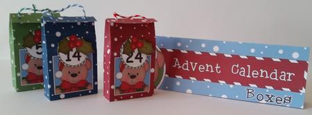 3D Teddy Xmas Hanging Advent Calendar Box Kit by Mary Brunton
