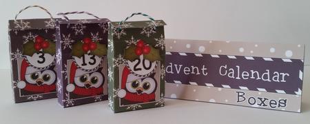 3D Little Hoot Owl Xmas Hanging Advent Calendar Box Kit by Mary Brunton