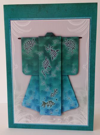 Sealife Kimono Card in Green Mint Mini Kit by Mary Brunton