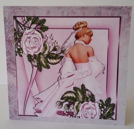 Elegance in Pink with Cascading Pink Roses 8x8 by Mary Brunton