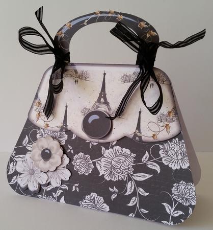 To Paris with Love Handbag Shaped Card with Insert by Mary Brunton