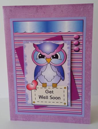 Rectangle Sketch Card - Get Well Soon Owl by Mary Brunton