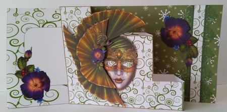 Green Masquerade Stand Alone Card by Mary Brunton