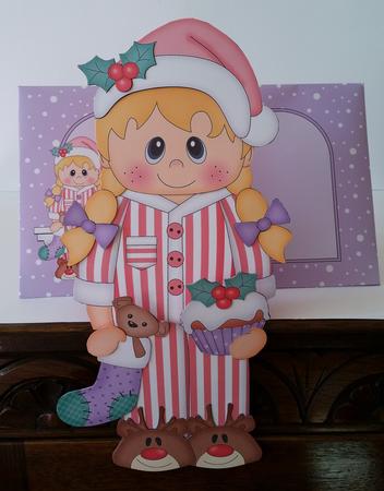 3D on the Shelf Card Kit - Little Christmas Pyjama Girl by Mary Brunton