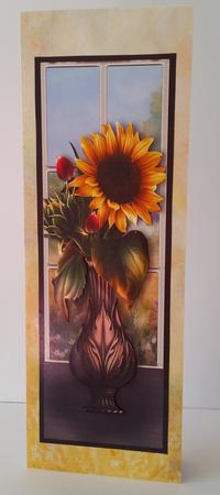 Vase of Sunflowers with Decoupage Large Dl by Mary Brunton