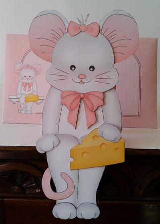 3D on the Shelf Card Kit - Little White Mouse Squeak by Mary Brunton