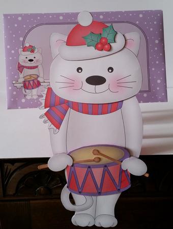 3D on the Shelf Card Kit - Little Christmas Cat Bella by Mary Brunton