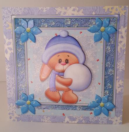 Cute Bunny with Snowball 8x8 Mini Kit by Mary Brunton