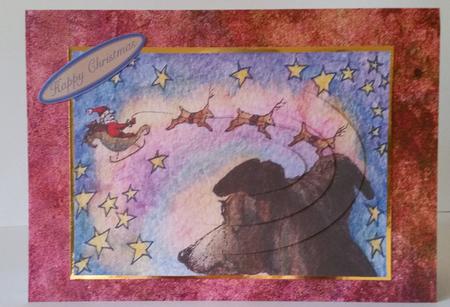 Sleigh Flight on Christmas Eve Oval Pyramid by Mary Brunton