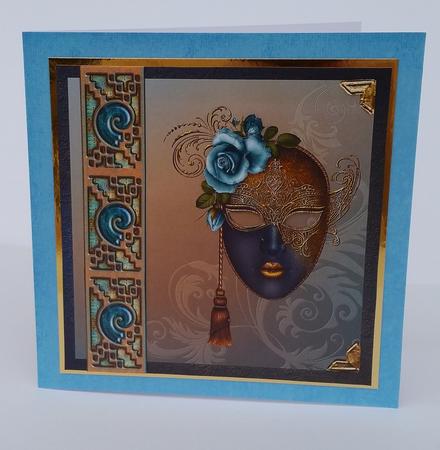 Masquerade Cardfront with Decoupage by Mary Brunton