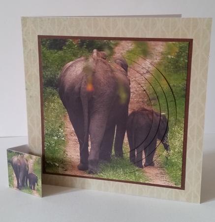 Because We Love Mammals - Elephants Mother & Child + Tag + by Mary Brunton