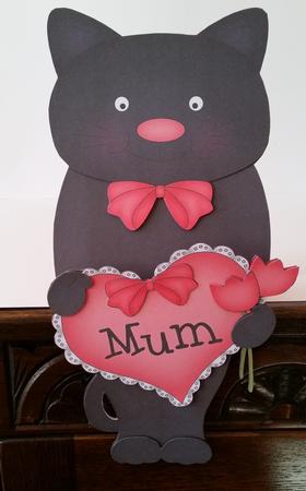3D on the Shelf Card Kit - Little Cat's Heart for Mum by Mary Brunton