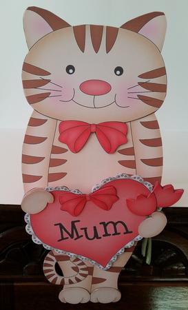 3D on the Shelf Card Kit - Little Cat's Heart for Mum by Mary Brunton