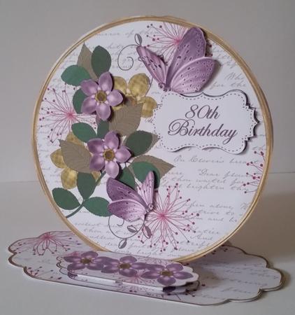 Lilac Fmk 80th Birthday Circle Easel Card Mini Kit by Mary Brunton