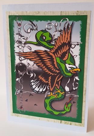 Eagle and Snake Tattoo Art by Mary Brunton