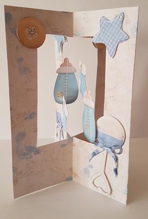 Baby Boy Star Dangle Card by Mary Brunton