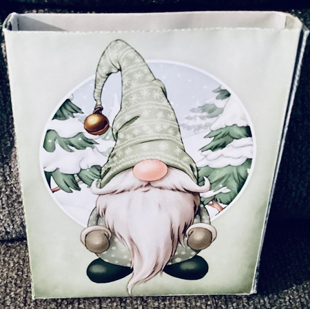 Alfred the Christmas Gnome Green Mini Gift Bag by Mary Lynn Cox