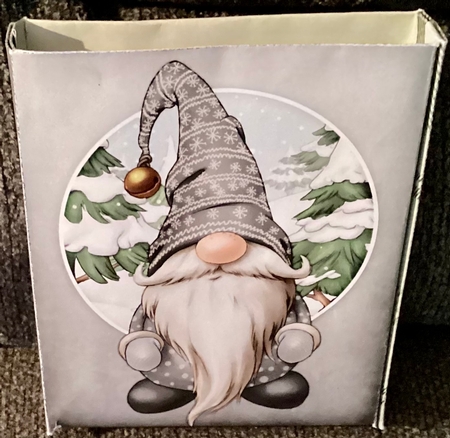 Alfred the Christmas Gnome Grey Mini Gift Bag by Mary Lynn Cox