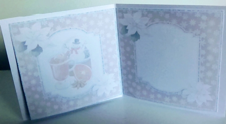 Christmas Treats 9: Mulled Wine/Snowglobe/Poinsettias 5 x 5 Card Insert, Blank by Mary Lynn Cox