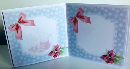 Christmas Treats 11: Candles & Poinsettias 6 x 6 Blank Card Insert with Snowflakes Background by Mary Lynn Cox