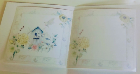 Spring Garden 11: Doves/Floral 6 x 6 Blank Card Insert with Yellow Floral Background by Mary Lynn Cox