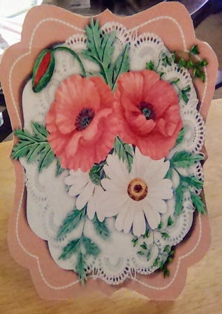A5, Tent card , Poppys and Daisys by Mary Lynn Cox