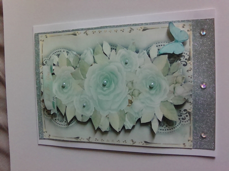 A5, Aqua Rose Spray by Mary Lynn Cox