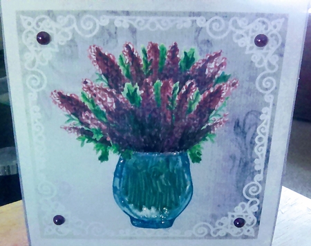 3 Purple floral arrangement card front/toppers 4 by Mary Lynn Cox